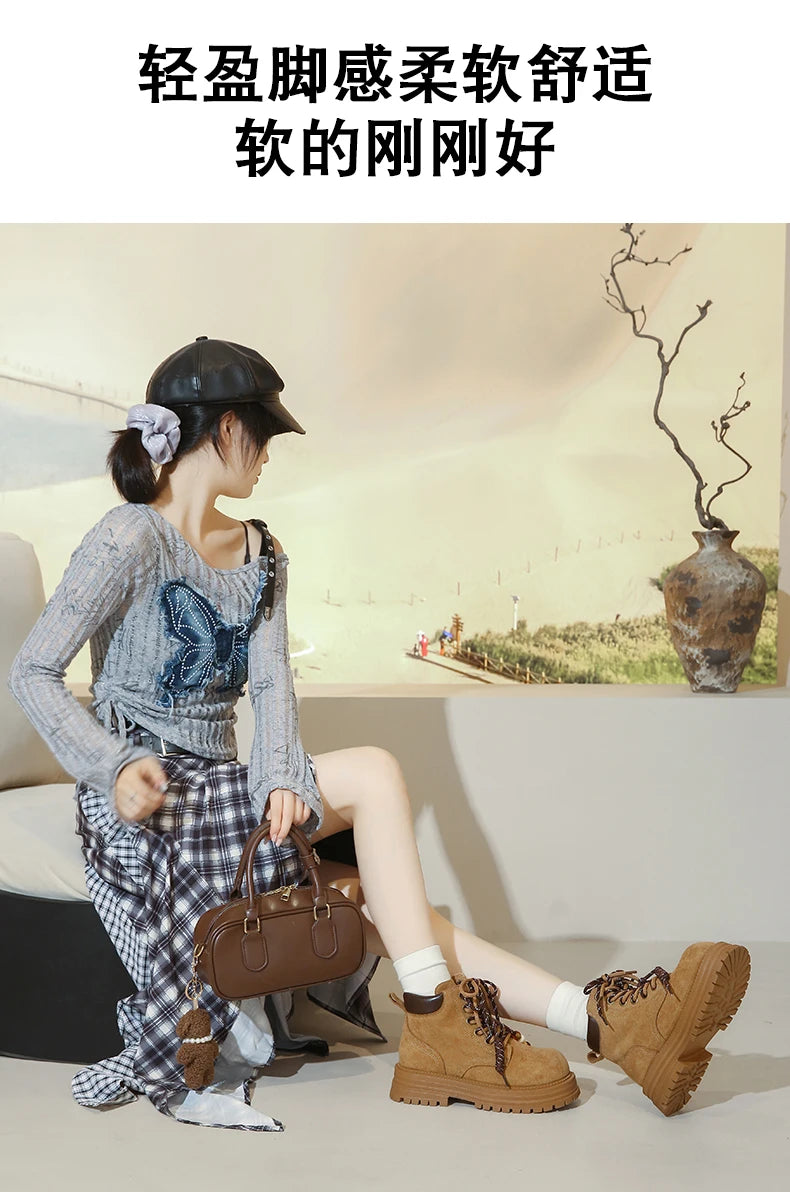 Thick-soled boots, Mallard work boots, versatile casual stylish ankle boots, MD-3