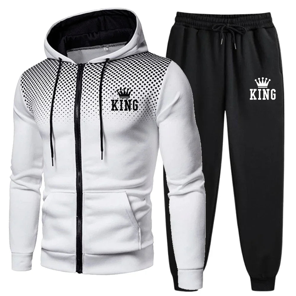 Hoodies Daily Autumn Winter Fashion Casual Quality Hot Sals Men's Tracksuit Jogging Zip Up Sweatshirs Men Sports Coat Sweatpants