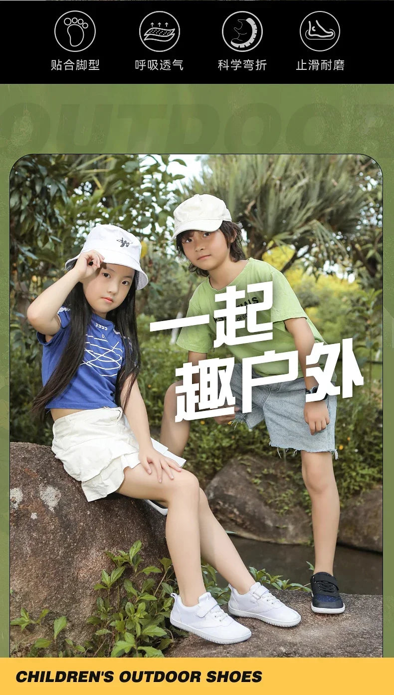 Kids Wide Barefoot Shoes Boys Girls Minimalist Sneakers Toddler Lightweight Non Slip Narutal Children Walking Shoes Skate Flat