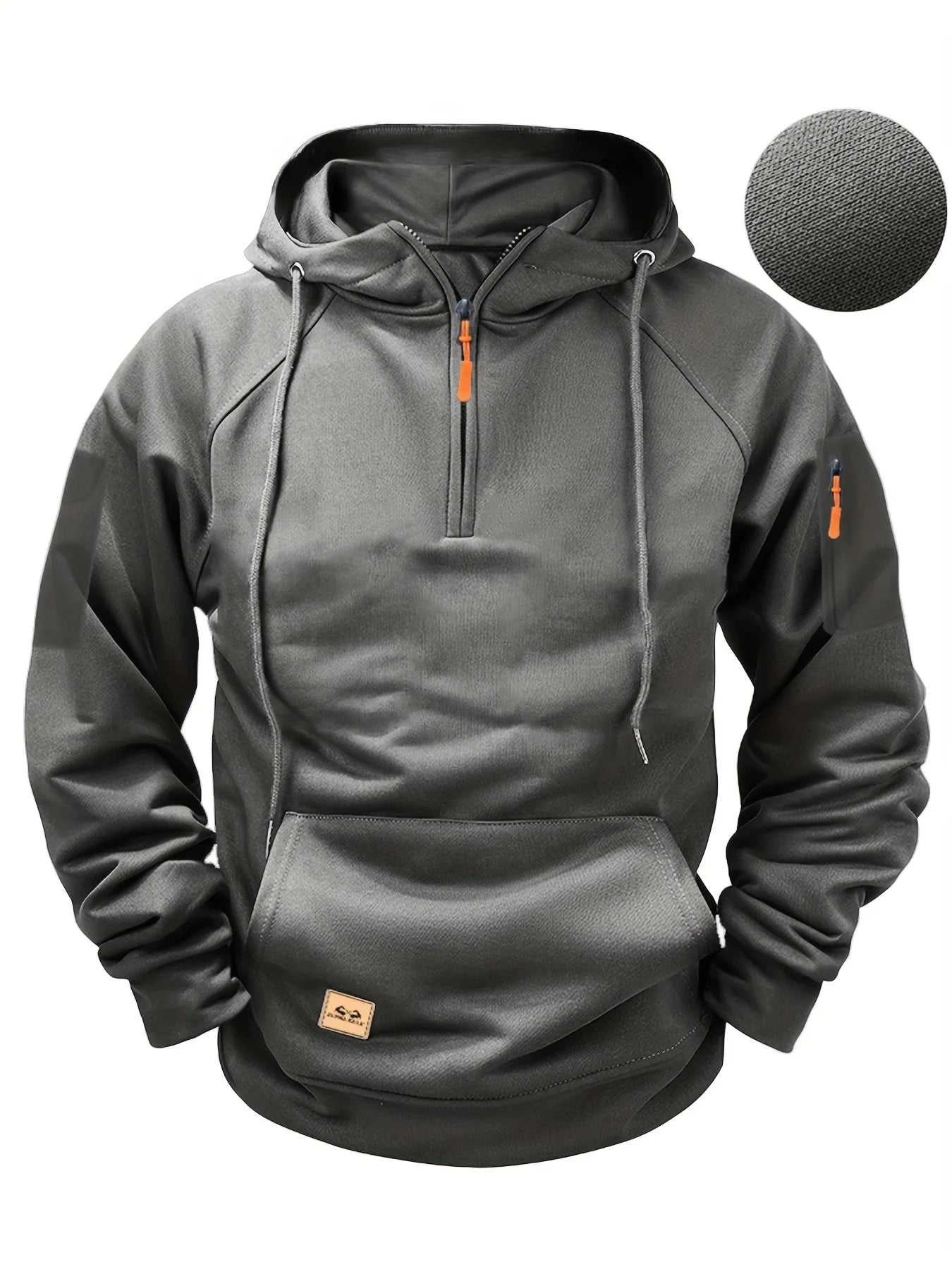 Hoodie 2025 Spring and Autumn Men's Hoodie Zipper Multi Pocket Sports Running Solid Color Multi Color Casual Hoodie