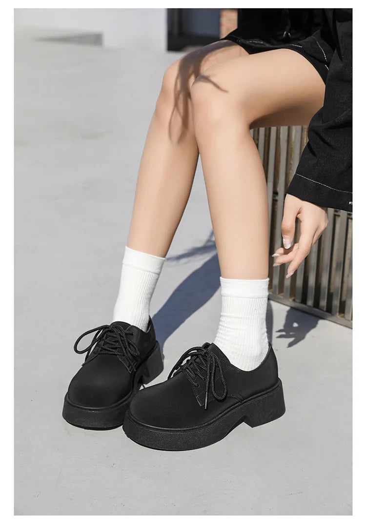 Classic British-Style Round-Toe Leather Shoes Non-Slip Comfortable Casual Dress Shoes Solid-Color Footwear for Youth Streetwear