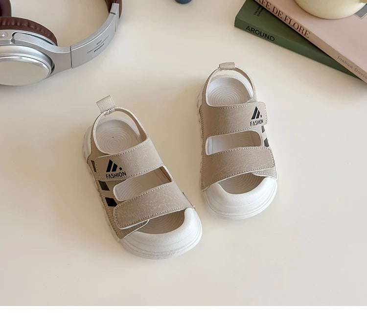 Kids Sandals Children Summer Beach Shoes for Boys Girls Toddlers Little Boy Sandals Fashion 2025 New Toes-covered Anti-kick Soft