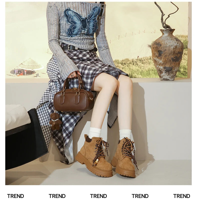 Thick-soled boots, Mallard work boots, versatile casual stylish ankle boots, MD-3