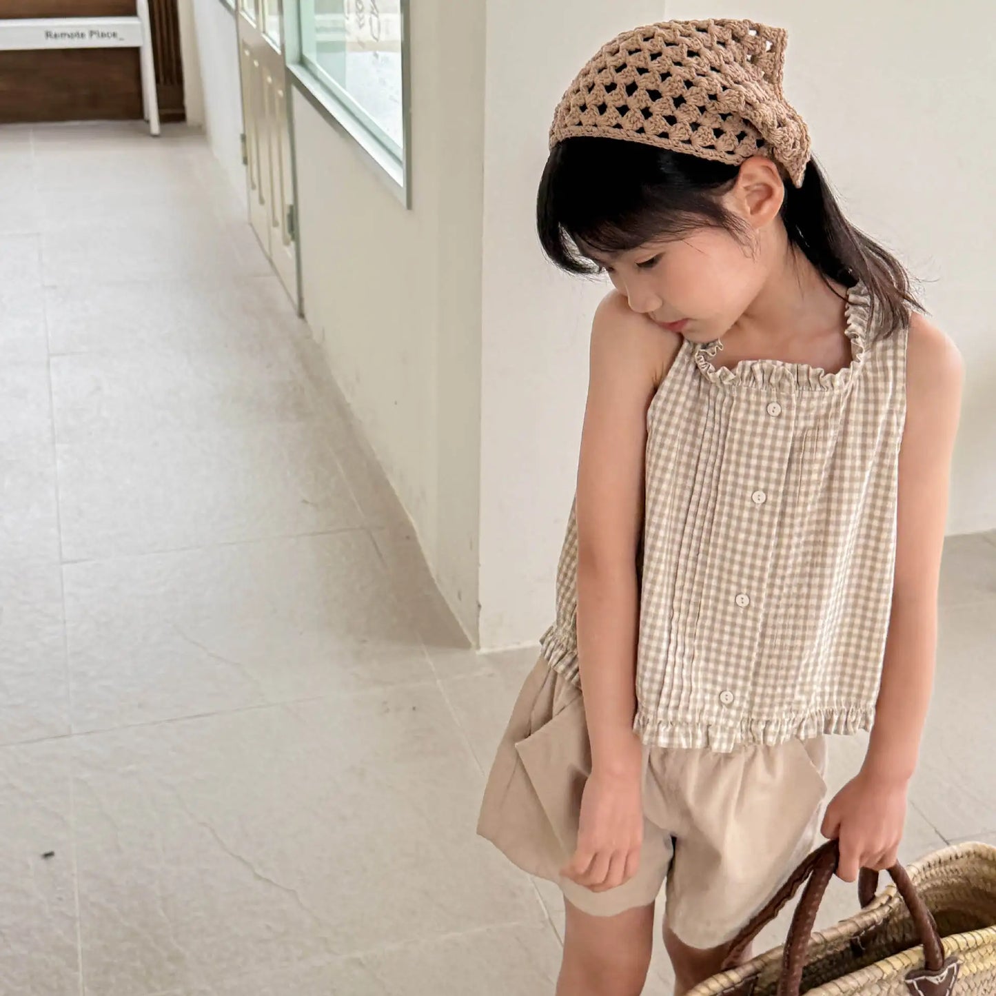 2025 Summer New Girls Sleeveless Lace Shirts Children Cotton Vest Baby Girls Blouse Solid Loose Princess Tops Kids Clothes