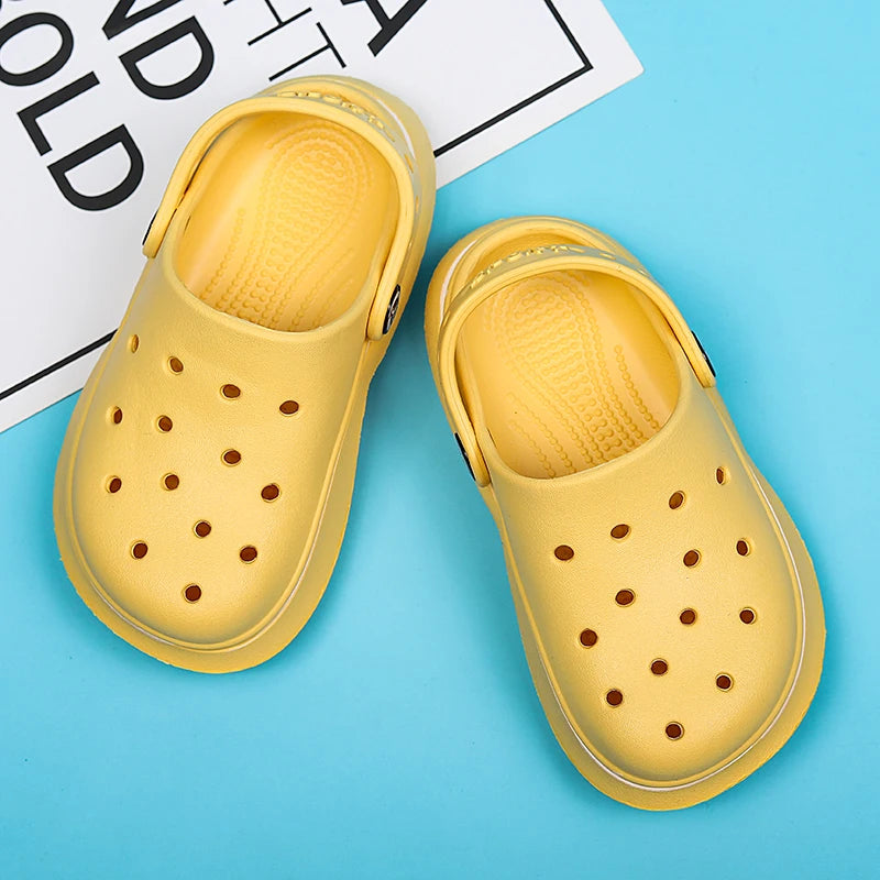 Children Sandals Anti Skid Clogs Boys Girls Summer Hole Water Toddler Shoes Baby Mules Rubber Kids Garden Beach Flats Slippers