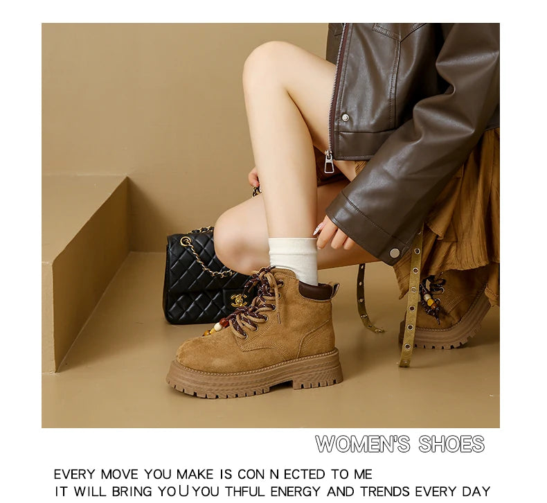 Thick-soled boots, Mallard work boots, versatile casual stylish ankle boots, MD-3