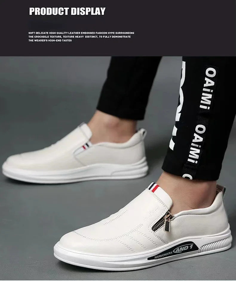 Casual Leather Shoes Men Loafers Trend Brand Business Shoes Autumn Slip on Flat Man Sneakes Comfortable Moccasins Zapatos Hombre