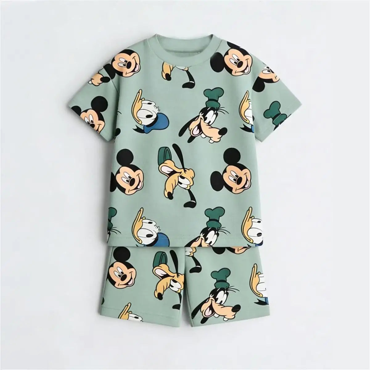 Disney Costume Full Print Outfits Boys And Girls Summer Clothing Lovely Tshirt+Shorts Two Piece Set New Fashion Clothing Suit