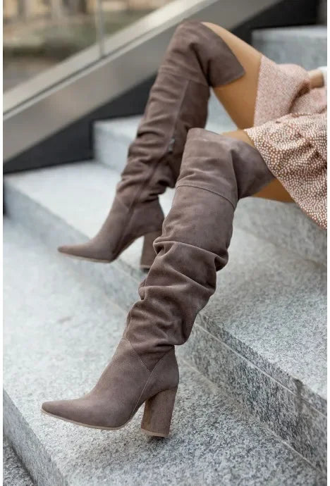 Women's Boots Autumn Winter Footwear Boots-Women Pointe Shoes Luxury Designer Sexy Thigh High Heels High Sexy 2024 Large Size P