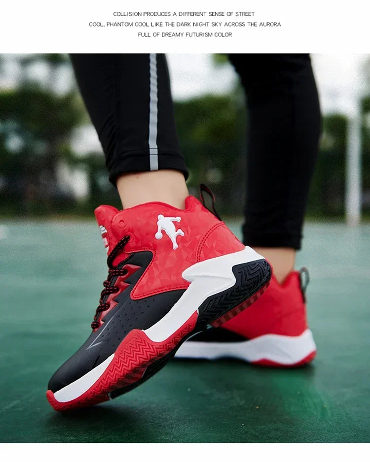 Boys Basketball Shoes High Quality Soft Top Thick Sole Non-slip Kids Sneakers Children Trainer Shoes Outdoor Boy Sport Basket
