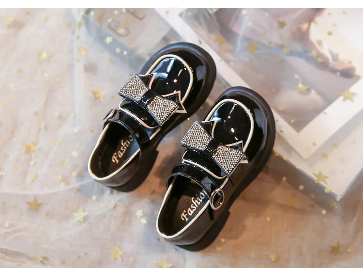 Kids Casual Shoes Children‘s Leather Shoes for Toddlers Girls Party Flats Kids Loafers Bowtie Shoes for Kids Girls Lolita Shoes