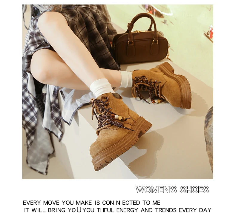 Thick-soled boots, Mallard work boots, versatile casual stylish ankle boots, MD-3