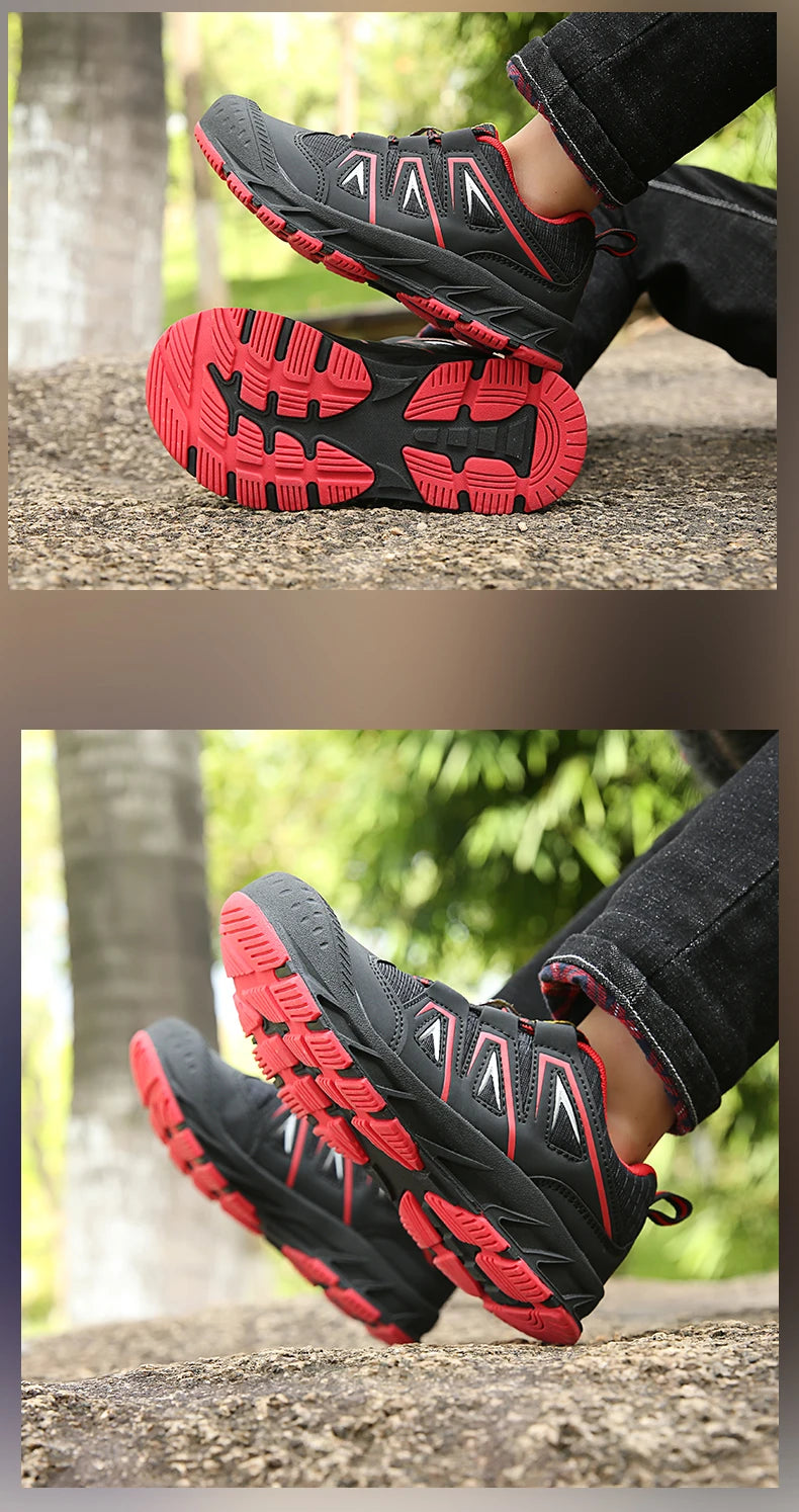 Children‘s Hiking Shoes Kids Waterproof Athletic Shoes Non-slip Boys Girls Casual Trekking Sneakers Outdoor Lace-up Tennis Shoes