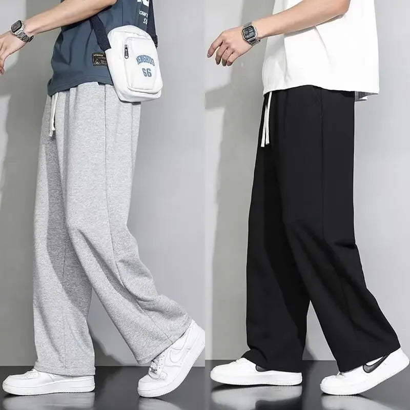 Men's Loose Fit Straight Leg Sweatpants Casual Plus Size Cotton Pants For Autumn Winter Spring Summer Lightweight
