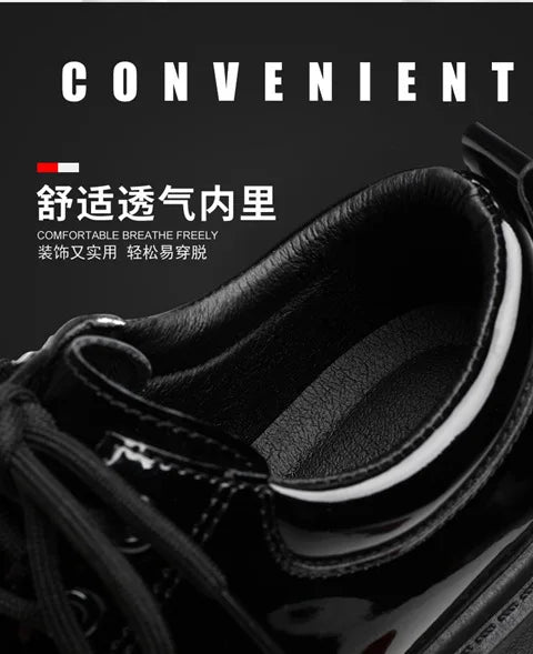 Men's Business Shoes Autumn Lace-up Men Shiny Wide Foot Business Shoe British Chunky Male Derby Shoes Luxury Men's Dress Shoes