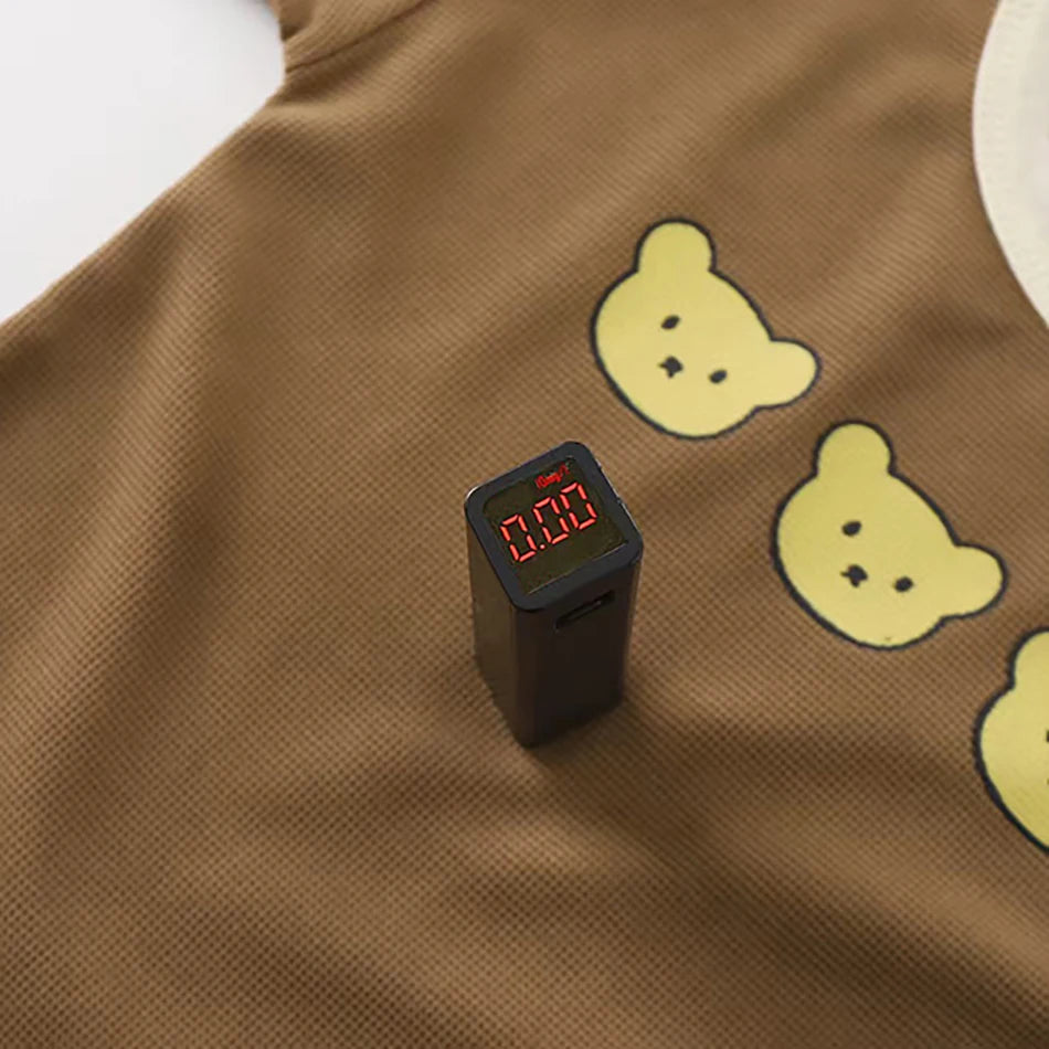 Kids Cartoon Pattern Waffle Like Knit Short Sleeve Set Children Stretchy Waist Summer Casual Clothes Two Piece Outfit 2025