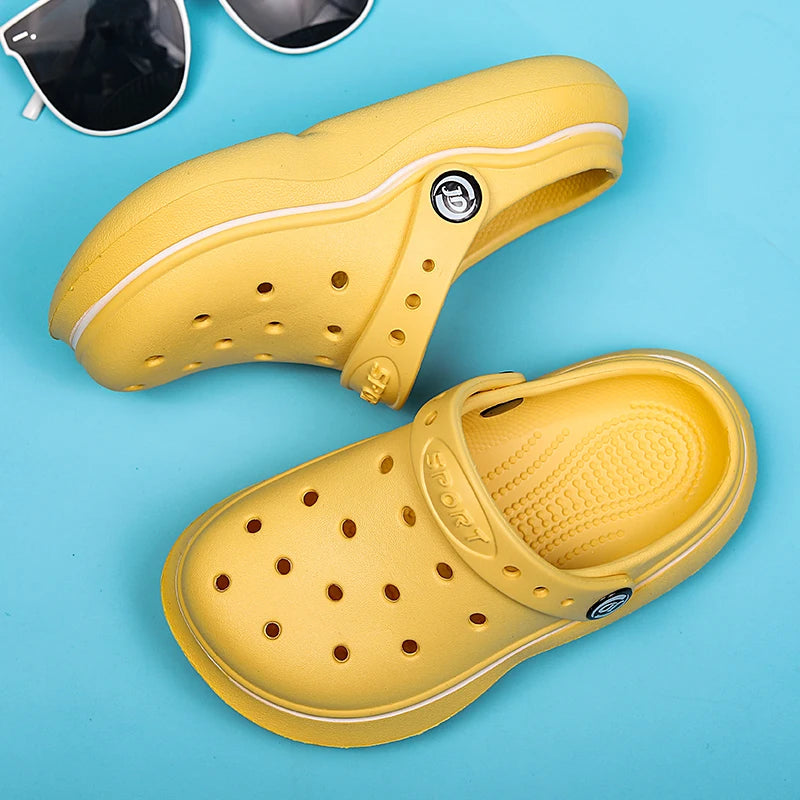 Children Sandals Anti Skid Clogs Boys Girls Summer Hole Water Toddler Shoes Baby Mules Rubber Kids Garden Beach Flats Slippers