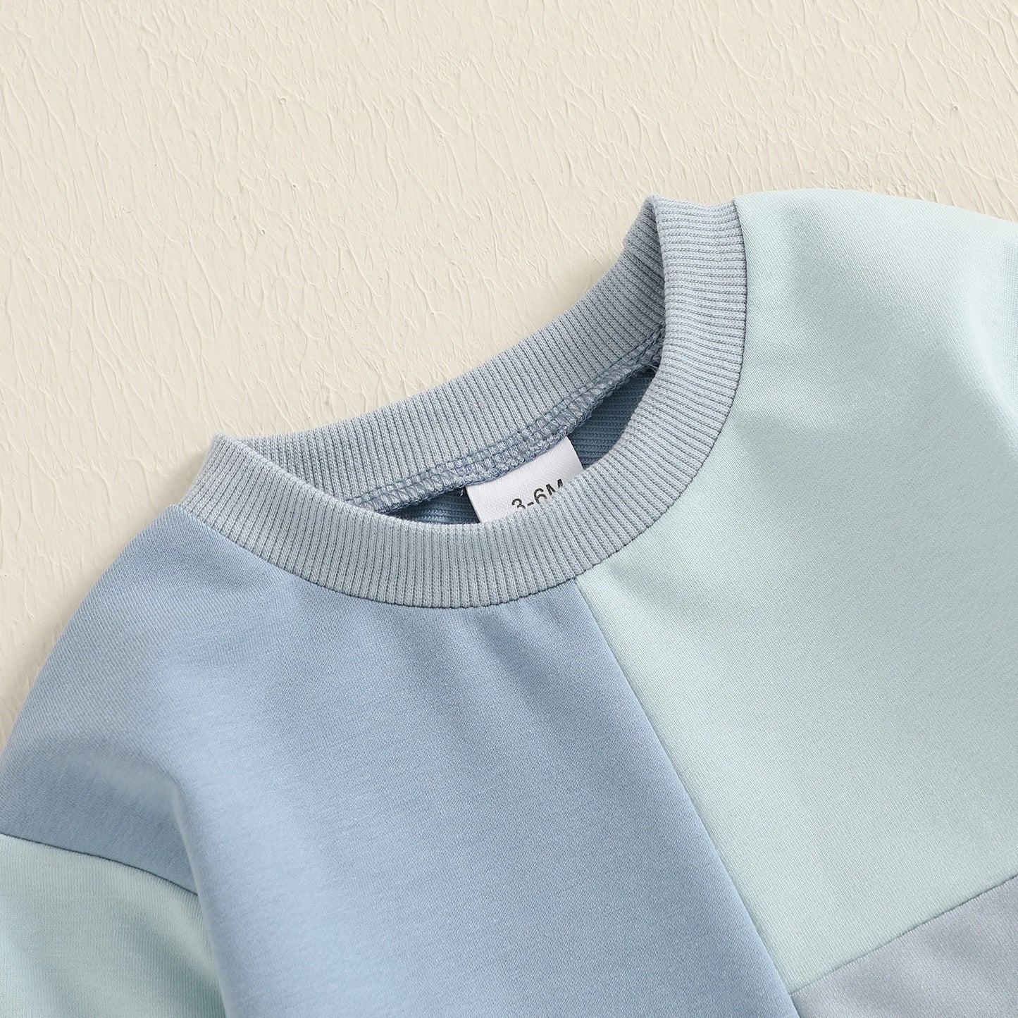 Infant Baby Boy Sweatshirt Pants Set 2pcs Clothing Suit Casual Toddler Long Sleeve Contrast Color Ribbed Cotton Outerwear