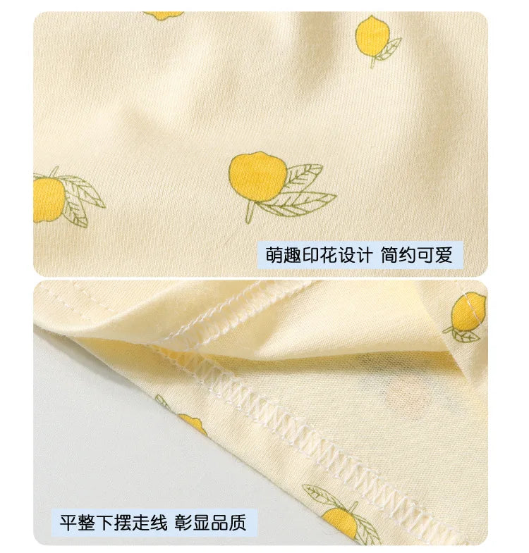 Summer Korean Nordic Style 0-5Y Kids Pajama Set Cotton Animal Print Pure Cotton Baby Girl Boy Sleeping Suit Casual Loose Clothes