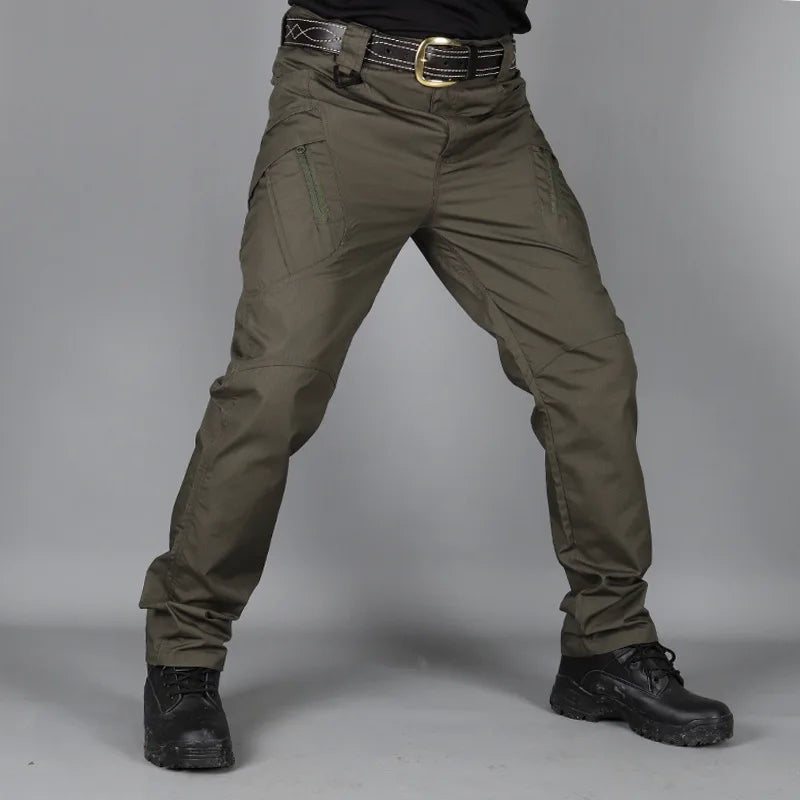 Men  Tactical Pants Waterproof Cargo Pants Men Breathable Outdoors Solid Color Combat Long Trousers Work Joggers S-6XL