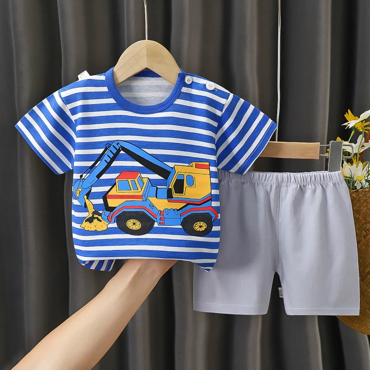 2PCS Children's Sets mother Kids Clothes Boys Girl T-shirt Shorts Summer Cotton Short sleeve Baby Children Clothing Toddler Suit