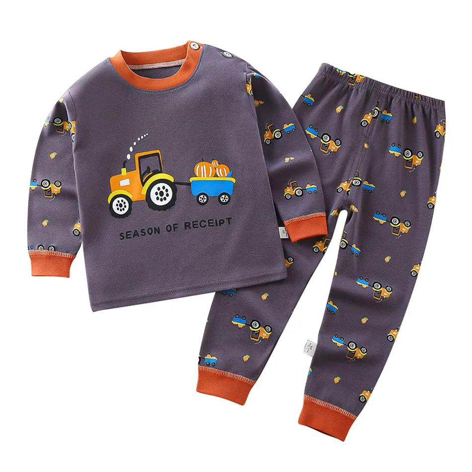 Cotton Kids Pajamas Set for Boys Girls Autumn and Winter Cartoon Sleeping Loungewear Children Night Sleepwear Home Wear Clothes