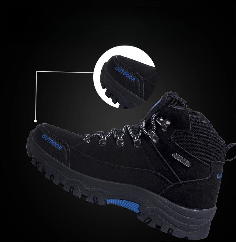 High-top Boots Men Outdoor Anti-slip Thick-soled Comfortable Ankle Boots Men Breathable Shock-absorbing Casual Hiking Shoes Men