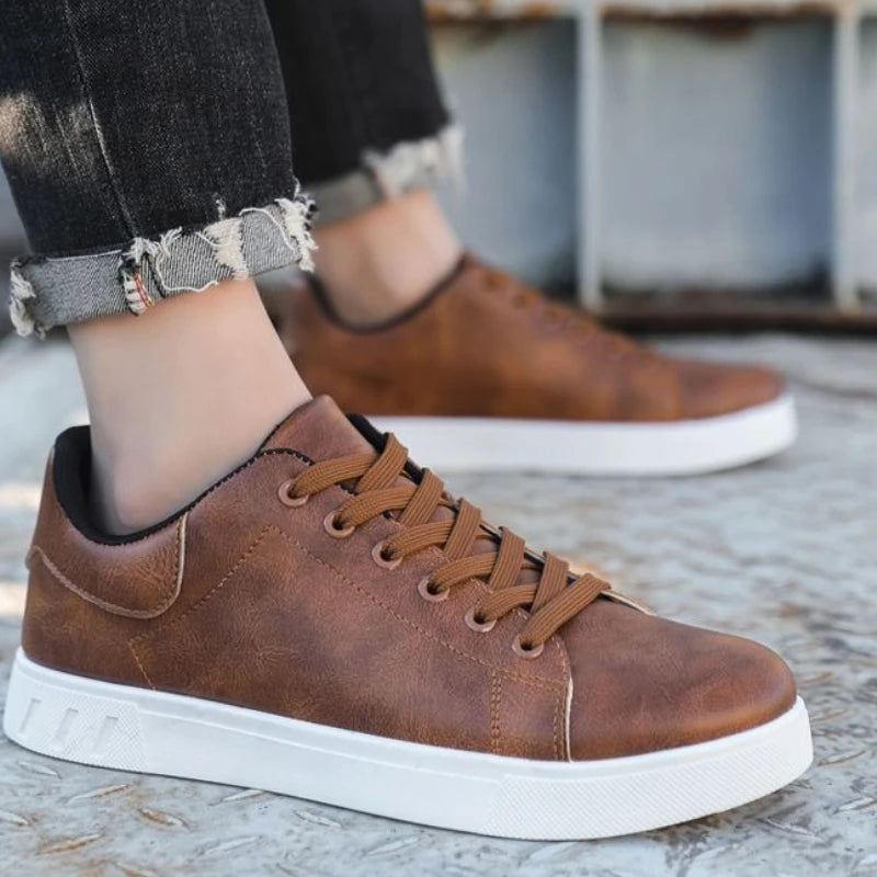 2025 Spring Classic Men Leather Casual Shoes Cross-border Hot Sale Versatile Man Sneakers Loafers Fashion Large Size Board Shoes