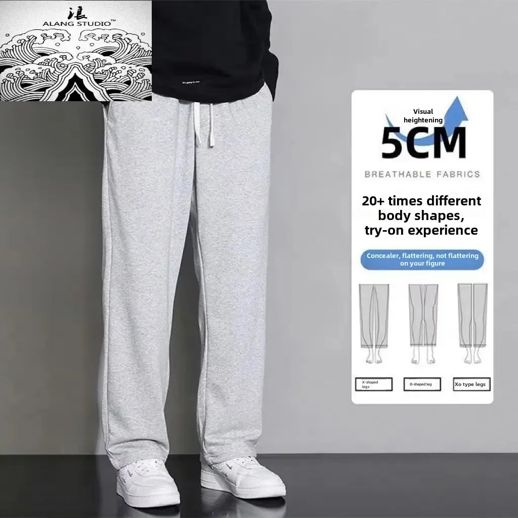 Men's Loose Fit Straight Leg Sweatpants Casual Plus Size Cotton Pants For Autumn Winter Spring Summer Lightweight