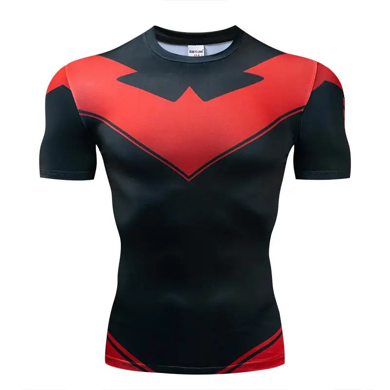 3D Nightwing Men T Shirt Running Quick-Dry Shirts Men Compression T-Shirts Sportswear Gym Rash Guard Boxing Training Sports Tops