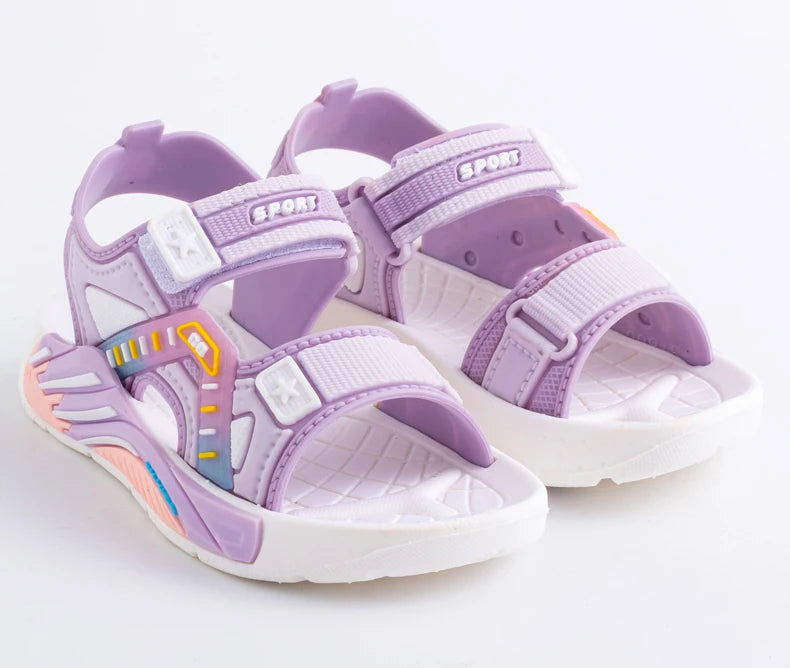 One Pairs of Summer Kids' Sandals Unisex Soft Bottom Casual Beach Shoes for Primary School Students