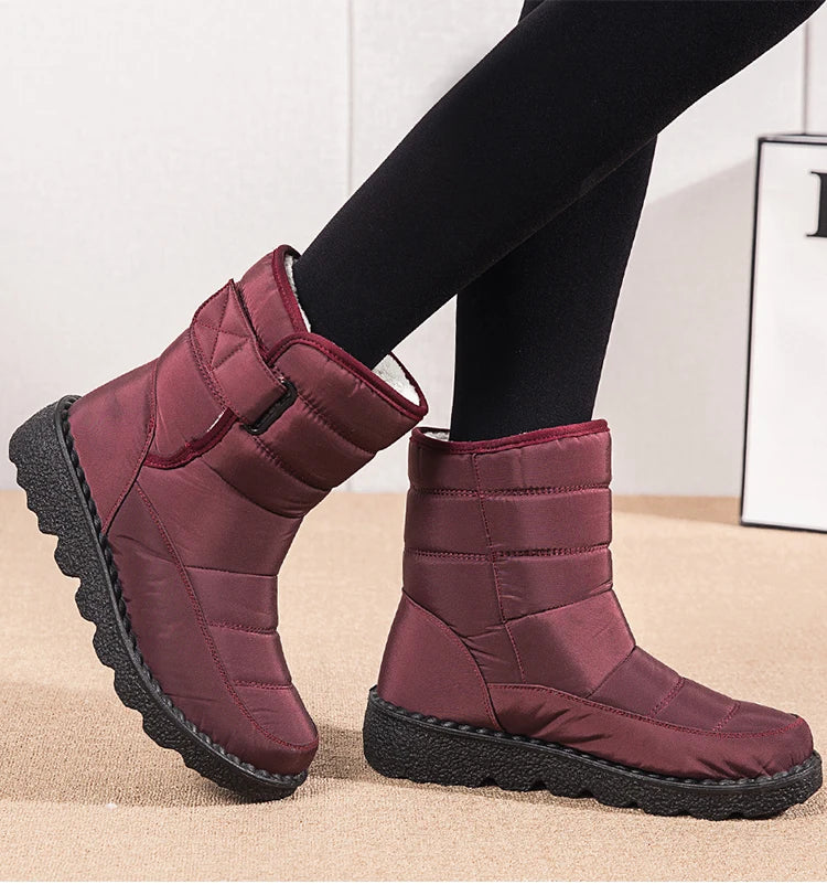 Boots Woman 2025 Winter Boots Women Low Heels Snow Boots With Fur Warm Footwear Winter Shoes Woman Luxury Middle Botas Mujer