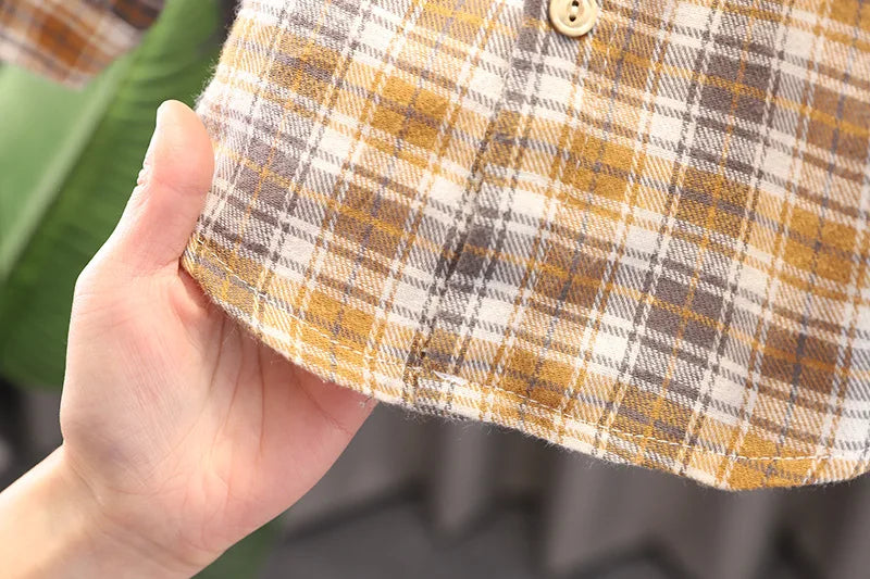 New Spring Autumn Baby Boys Clothes Suit Children Casual Plaid Shirt Vest Pants 3Pcs/Sets Toddler Cotton Costume Kids Tracksuits