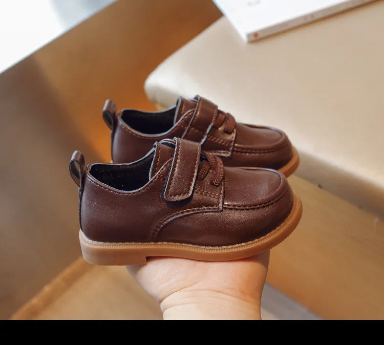 Kids Leather Shoe2023 Spring Autumn New British Leather Shoe Anti Slip Performance Shoes Boy Gril Kids Shoe Fashion Casual Shoes