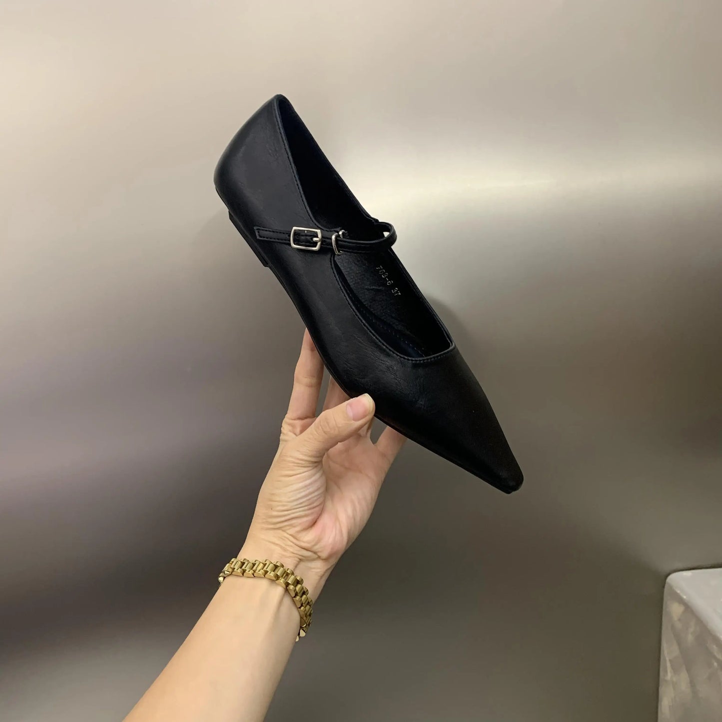 Flat Shoes for Women 2025 Spring Autumn New Mary Jane Shoes Low Heel Pointed Flat Bottomed Women's Shoes Plus Size 42 43 44