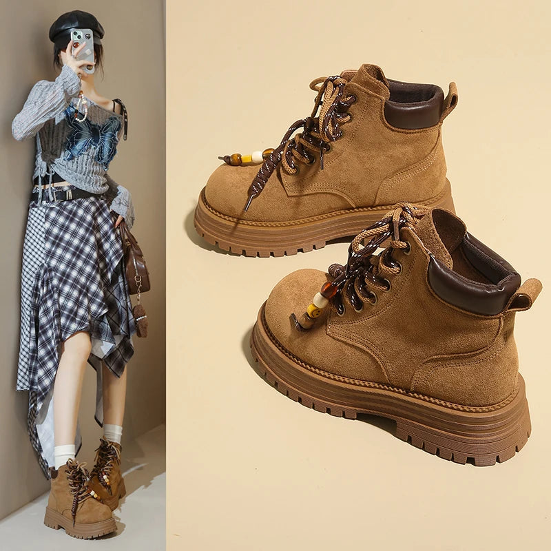 Thick-soled boots, Mallard work boots, versatile casual stylish ankle boots, MD-3