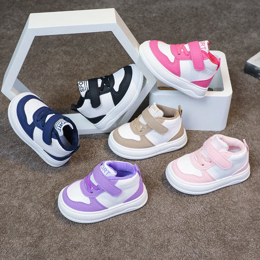 Fashion Kids Sneakers Spring Autumn High Top Breathable Casual Shoes Girls Non-slip Board Shoes Boys Outdoors Basketball Shoes