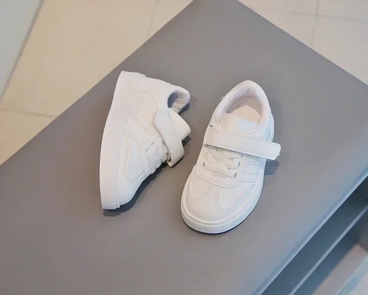Kids Sports Shoes for School Boys Girls White Shoes Non-slip Soft Sole 2025 New Fashion Children Casual Shoes Hook&loop Trendy