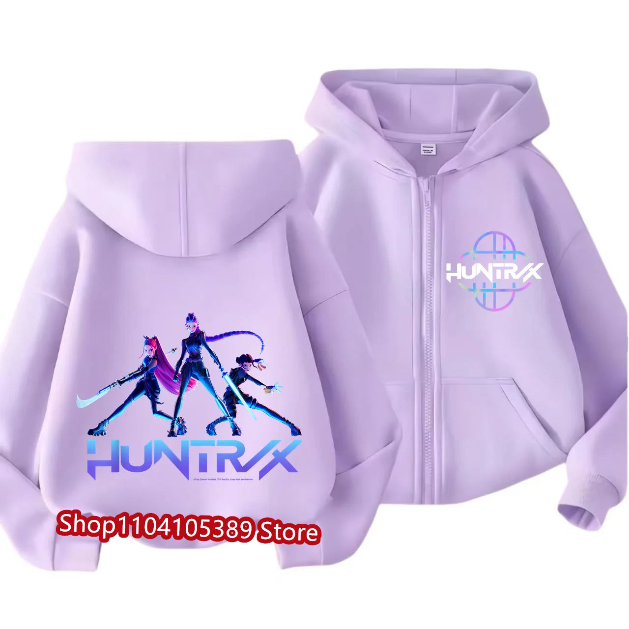 Kpop Demon Hunters Zipper Hoody Children Huntrix Rumi Zoey Cartoon Fashion Zip Sweatshirt Boy Girl Casual Tops Kids Clothes Gift