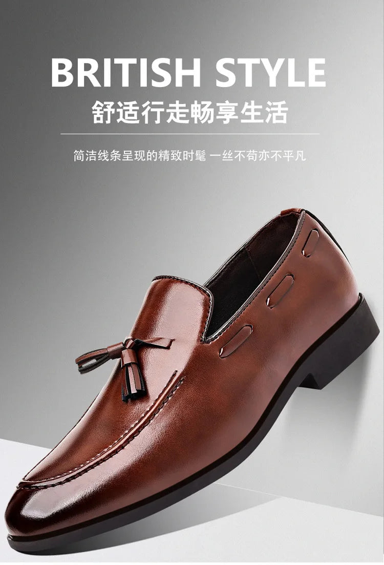 Mens Dress Shoe Fashion Male Loafers Business Wedding Shoe Men Black Elegant Classic Man Formal Leather Social Men's Lofer