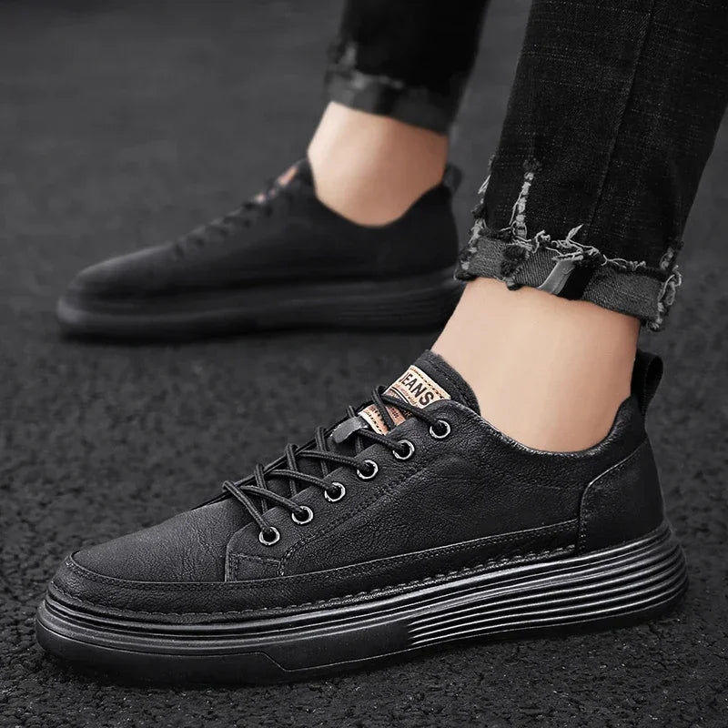 Classic Men's Sneakers Platform Slip on Casual Shoes for Men Leather Sneakers New Comfort Flat Shoes Spring Men's Loafers Shoes