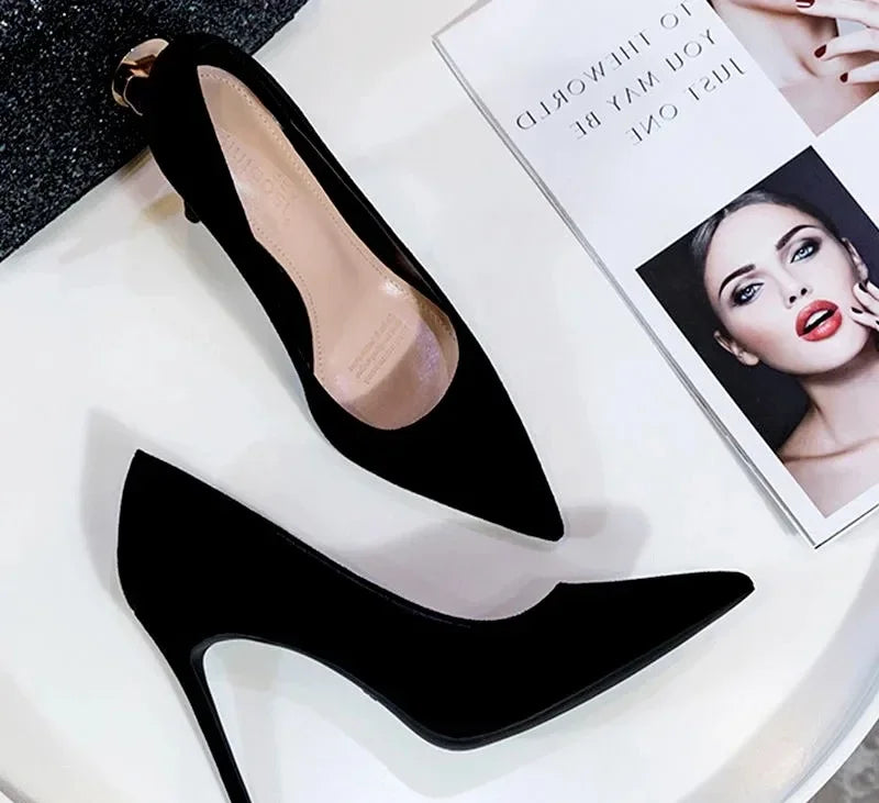 Women Shoes 2023 New Women Pumps Suede High Heels Shoes Fashion Office Shoes Stiletto Party Female Comfort Women Heels