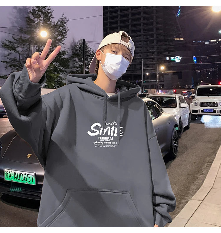 2025 New Men's Fashion Brand Hooded Sweatshirt for Spring and Autumn, Hoodie with Hong Kong Style, Loose Outerwear