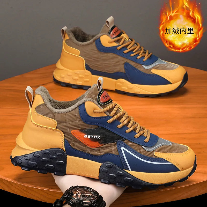 New Sneakers Shoes for Men Luxury Platform Male Sneakers High Quality Casual Running Shoes Winter Plus Size Cotton Man Shoes