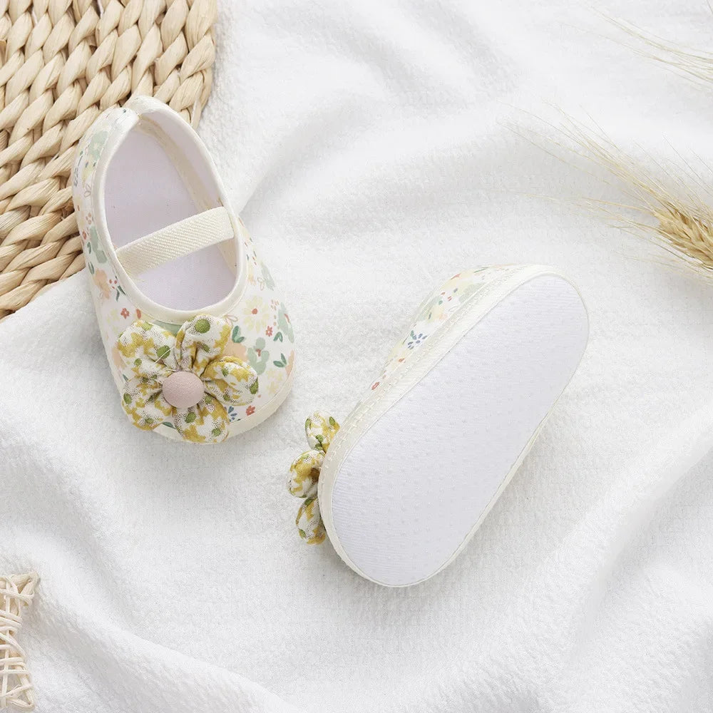 Baby Shoes for Kids Girls Colorful Flowers Princess Shoes Infant Toddler Soft Cotton Anti-slip First Walkers Shoes 0-18 Months