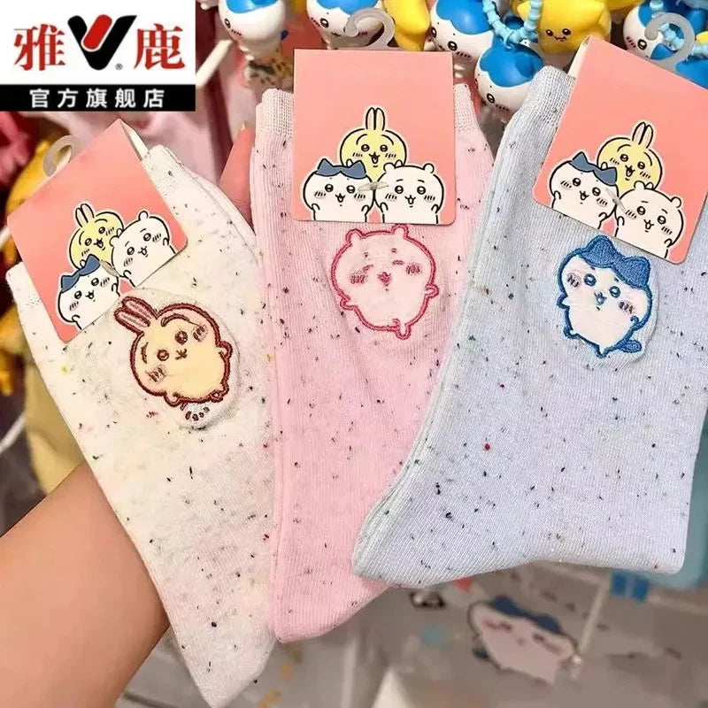 Chikawa Flannel Pjs Thicken Winter Usagi Long Sleeved Pajama Pants Set for Women Plus Velvet Cute Blue Hachiware Home Clothes