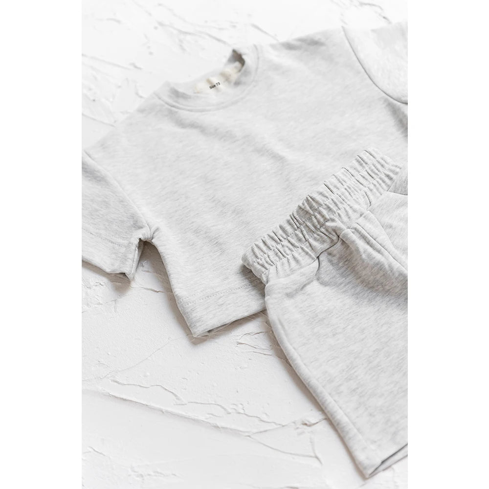 Summer Baby Casual Clothes Set Kids Soft Solid Color Casual Short Sleeve T Shirt + Shorts Kids Girls Boys Outfits Girl Clothes