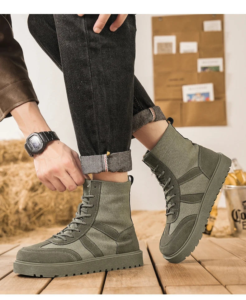 Boots Winter Mens Shoes Casual Cowboy Tactical Motorcycle Chelsea Ankle Work Leather Outdoor Designer Luxury Hiking