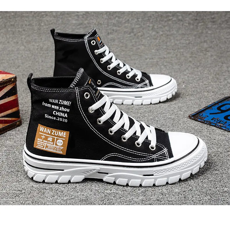 Classic Vulcanized Casual Canvas Platform Shoes Women Men High Top Sneakers  Fashion Breathable Comfortable Sport Korean