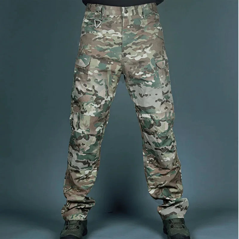 Men  Tactical Pants Waterproof Cargo Pants Men Breathable Outdoors Solid Color Combat Long Trousers Work Joggers S-6XL